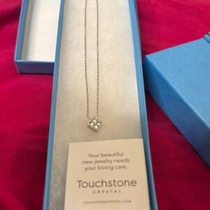 Touchstone Crystal Silver Necklace Dainty and Elegant